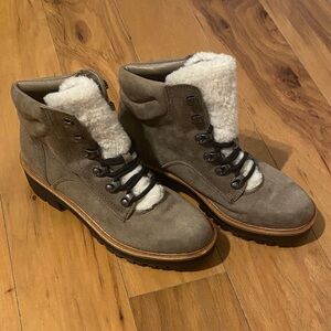 Indigo Brown Combat & Moto Boots with Cream Lining